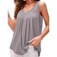 thumbnail image 1 of Eytino Womens Tank Tops Summer Crewneck Pleated Tank Top Casual Scoop Neck Camisole Tank S-2XL, 1 of 8