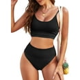 thumbnail image 1 of Eytino Women's Bikini Swimsuit High Waisted Swimsuit Tummy Control Bathing Suit Sexy Swimwear Bikini Set Black XL, 1 of 9