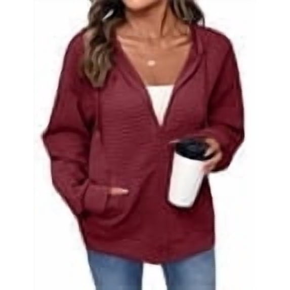 Eytino Women’s Hoodies Drawstring Zip Up Hoodies Jacket Oversized Casual Sweatshirts with Pocket S-2XL