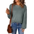 thumbnail image 1 of Eytino Sweater Casual Long Sleeve Crewneck Lightweight Crochet Pullover Sweater Tops 2XL, 1 of 6