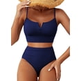 thumbnail image 1 of Eytino Women's V-Wire Bathing Suits Bikini Swimsuits Two Piece Swimsuits 2026 Tummy Control Swim Suits Navy Blue L, 1 of 7
