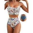 thumbnail image 1 of Eytino Womens Bikini Womens High Waisted Bikini Sets Color Block Swimsuit Tummy Control Swim Suits 2 Piece Bathing Suits Swim Top with Reversible Bottom Blue, 1 of 13