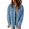 thumbnail image 1 of Eytino Womens Button Down Denim Jackets Long Sleeve Oversize Boyfriend Jeans Jackets Sky Blue M Female, 1 of 11