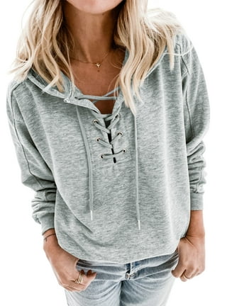 Lace up deals pullover hooded sweatshirt
