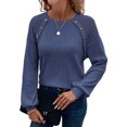 thumbnail image 1 of Eytino Womens Fall Long Sleeve Tunic Tops Casual Crew Neck Dressy Shirt Lace Patchwork Blouses Pullover Sweaters, 1 of 4