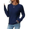 thumbnail image 1 of Eytino Womens Fall Sweaters Trendy Crewneck Long Sleeve Sweater Cable Knit Sweater Winter Pullover Sweater Tops 2025 Blue XL, 1 of 11