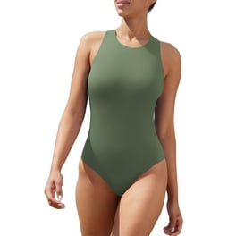 eczipvz Womens Swimsuits Women's Swimwear Soft Cup Tummy Control One Piece  Swimsuit Hot Green,M