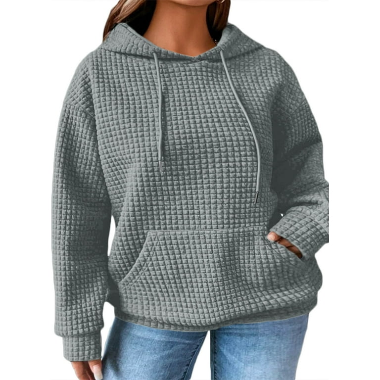 Eytino Women Plus Size Hoodies Sweatshirts Long Sleeve Colorblock  Drawstring Hooded Tops(1X-5X)