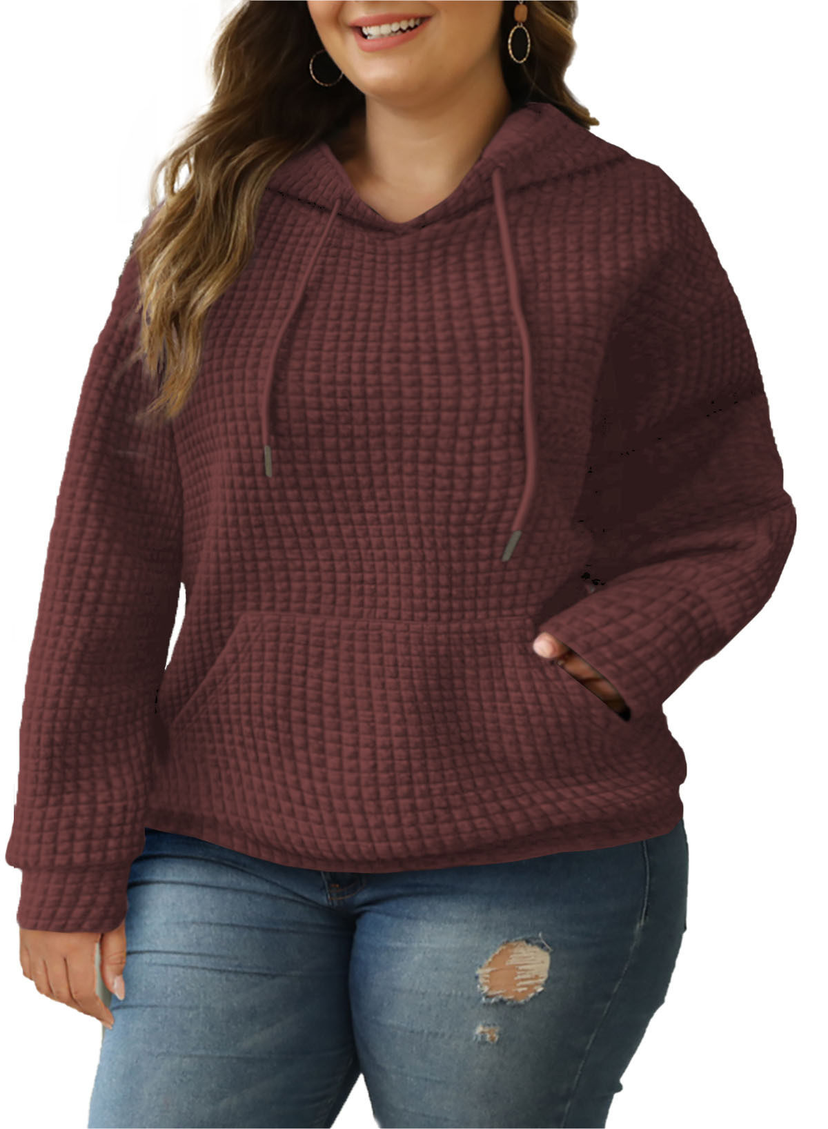 Athletic Works Women's Plus Size Velour Pullover Hoodie