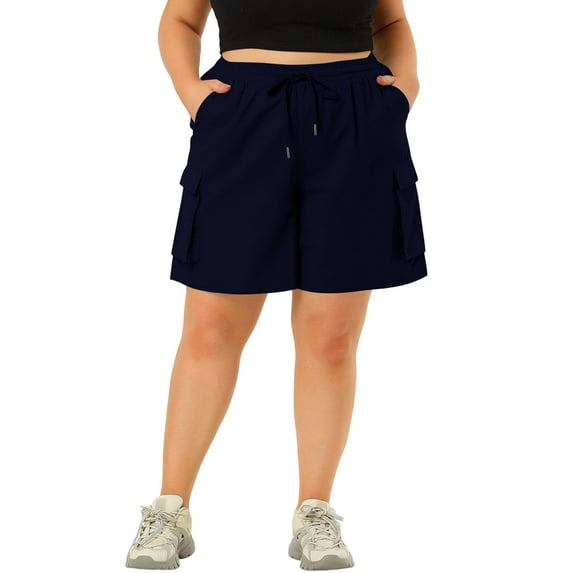 Eytino Womens Plus Size Shorts Hiking Cargo Shorts Lightweight Active Athletic Shorts Running Summer Shorts with Pockets