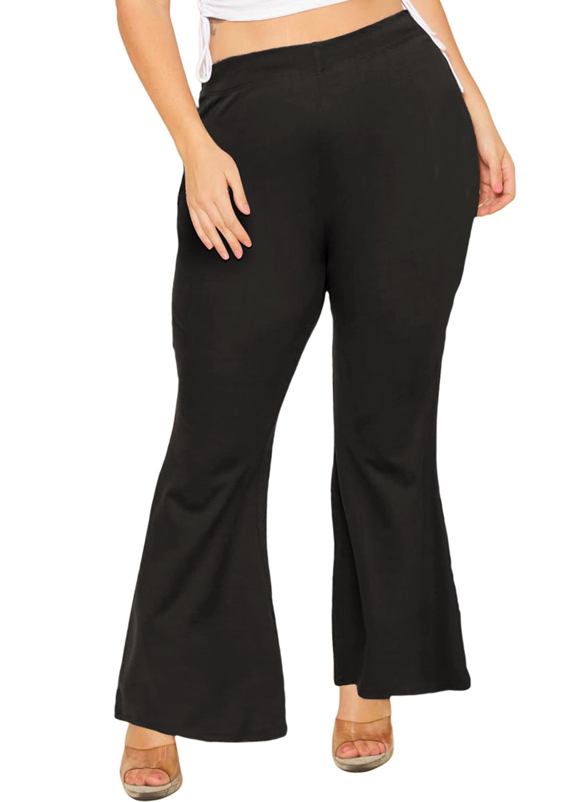 Eytino Womens Plus Size Yoga Pants Flare Buttery Soft High Waist Comfy Bell Bottom Pants Bootcut