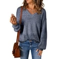 Eytino Womens Sweaters Casual Long Sleeve V Neck Sweaters for Women