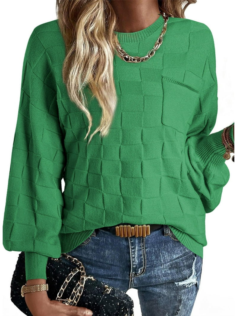 Eytino Womens Sweaters Fall Oversized Sweater Casual Crewneck Long