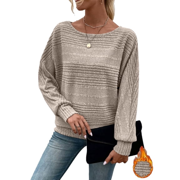 Eytino Womens Sweaters Long Sleeve Tee Shirts Casual Round Neck Batwing Basic Fall Tops