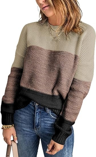 Color block womens sweaters 2025