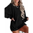 thumbnail image 1 of Eytino Womens Sweatshirt Oversized Casual Crew Neck Loose Corduroy Sweatshirt Pullover Fashion Long Sleeve Comfy Tops, 1 of 9