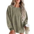 thumbnail image 1 of Eytino Womens Sweatshirt Oversized Casual Crew Neck Loose Corduroy Sweatshirt Pullover Fashion Long Sleeve Comfy Tops, 1 of 9