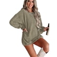 thumbnail image 1 of Eytino Womens Sweatshirt Oversized Casual Crew Neck Loose Corduroy Sweatshirt Pullover Fashion Long Sleeve Comfy Tops, 1 of 9
