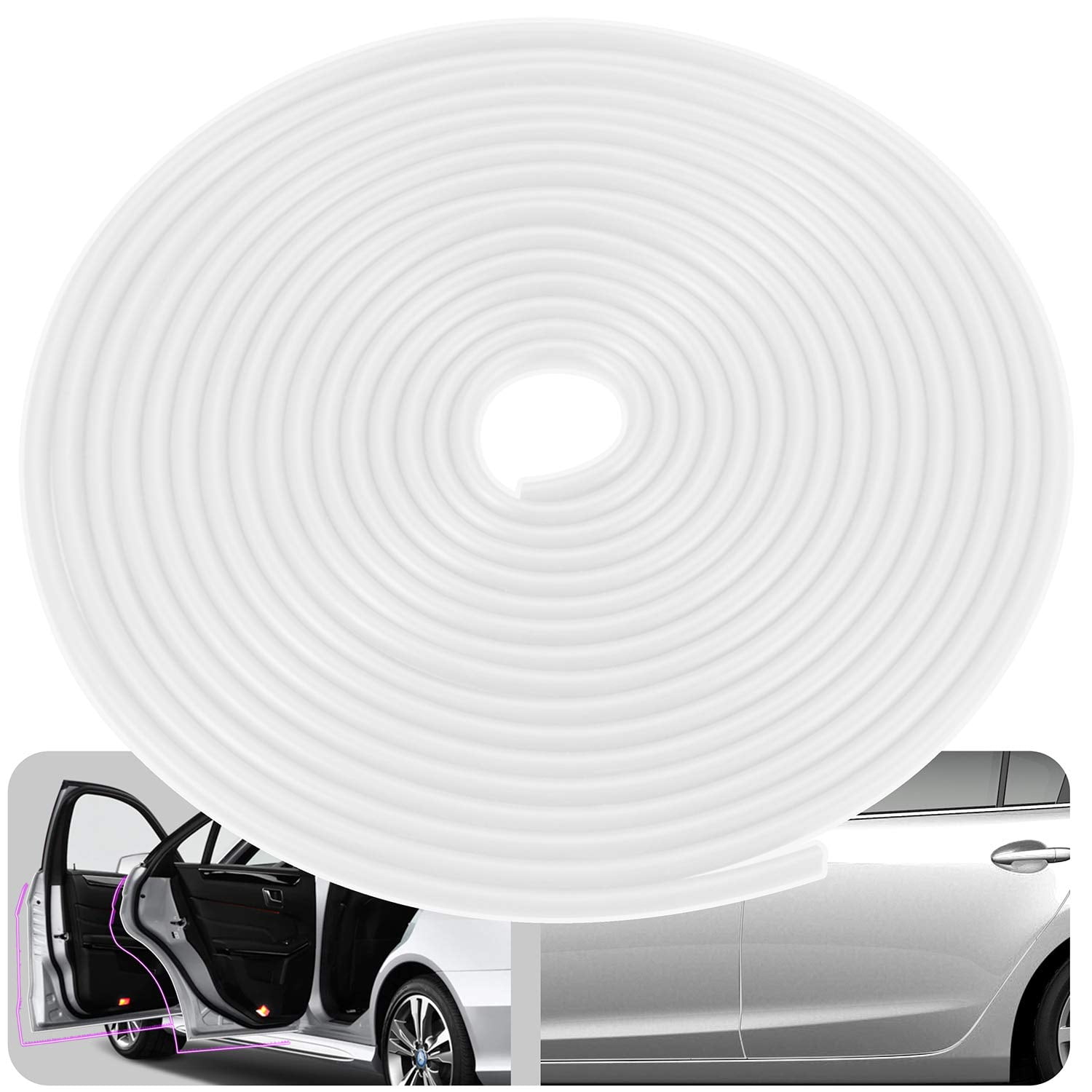 Eytool Car Door Protectors Edge Guards 16Ft 5M Car Edge Trim Rubber Seal Protector with U Shape Car Protection Door Edge Guard Fit for Most Car