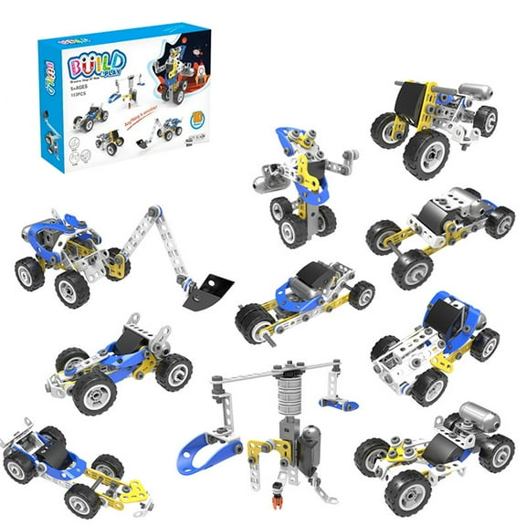 Building Kit Toys Electric Assembly Toys Robot Kits 6-12 10 In1 Erector Set DIY Engineering Toys Gifts
