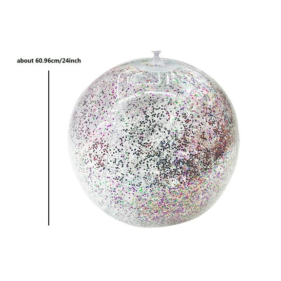 Inflatable Beach Ball Swimming Pool Balls 24 Inches Bouncy Glitter Jelly Ball Confetti Beach Ball Glitter Beach Ball Floating Confetti Ball for Summer Beach, Pool Party Favor