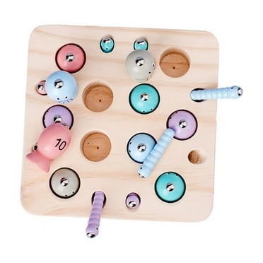 Eyucdvc Interactive Wooden Worm Catching Game For Children Early Learning Educational Toy Enhances Memory Concentration And Fine Motor Skills Development