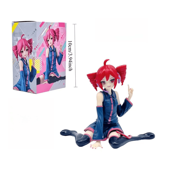Eyucdvc Kasane Teto Anime Sitting Pose Collectible Figurine Decorative Desktop Ornament for Home Collection Gift