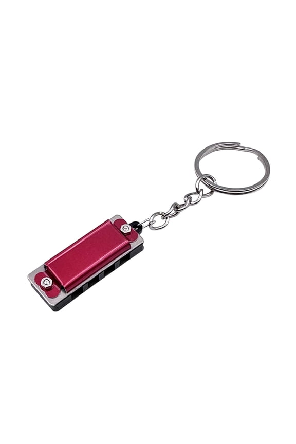 Mini Keychain Harmonica - 4 Hole 8 Tunes Type C Mini Harmonica Keychain, Stylish and Portable Mini Keychain Musical Instrument Toy, Ideal Music Keychain Accessory for Kids and Adults