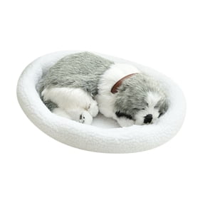 Mini Plush Puppy, Simulation Pup Doll Plush Sleeping Dogs Stuffed Toy with Sound