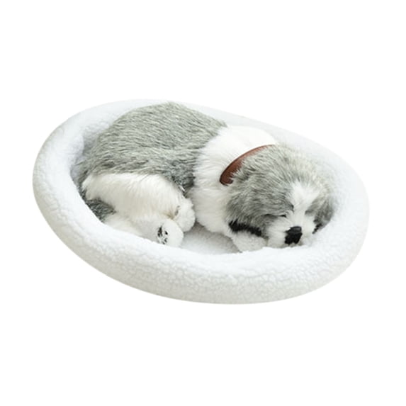 Mini Plush Puppy, Simulation Pup Doll Plush Sleeping Dogs Stuffed Toy with Sound