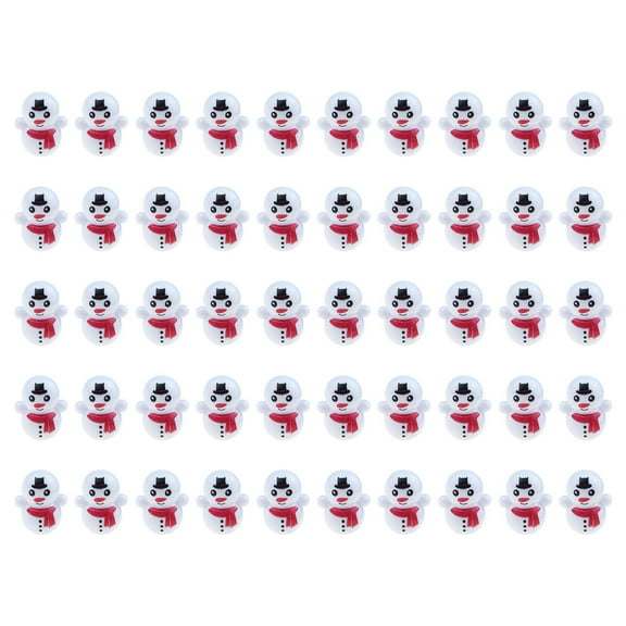 Mini Snowman Figurines Christmas Tiny Snowman Decoration with Hat Xmas Micro Landscape Ornament Garden Accessories Mini Winter Ornaments for Crafts DIY Xmas Party (50 Pcs)