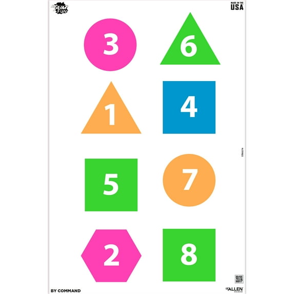 Ez Aim Fun Paper Shooting Targets, Fun Group, 12 In x 18 In, 8-Pack, Multi-Color