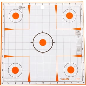 Ez Aim Paper Shooting Targets, 12 In Square Sight-In Grid, 13-Pack, White & Orange