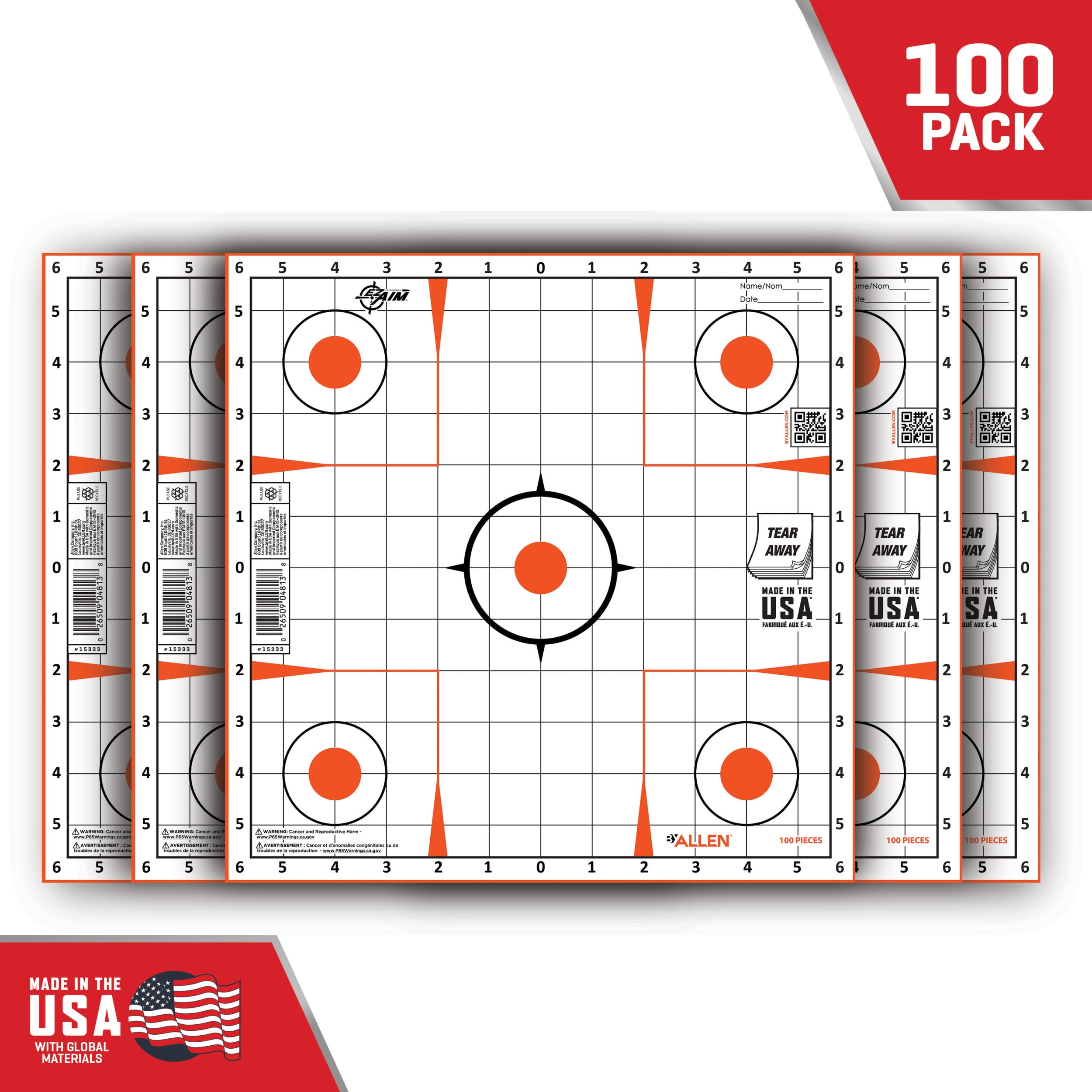 Ez Aim Paper Sight-in Shooting Targets, 12" Square, 100-Pack, Multi -  Walmart.com