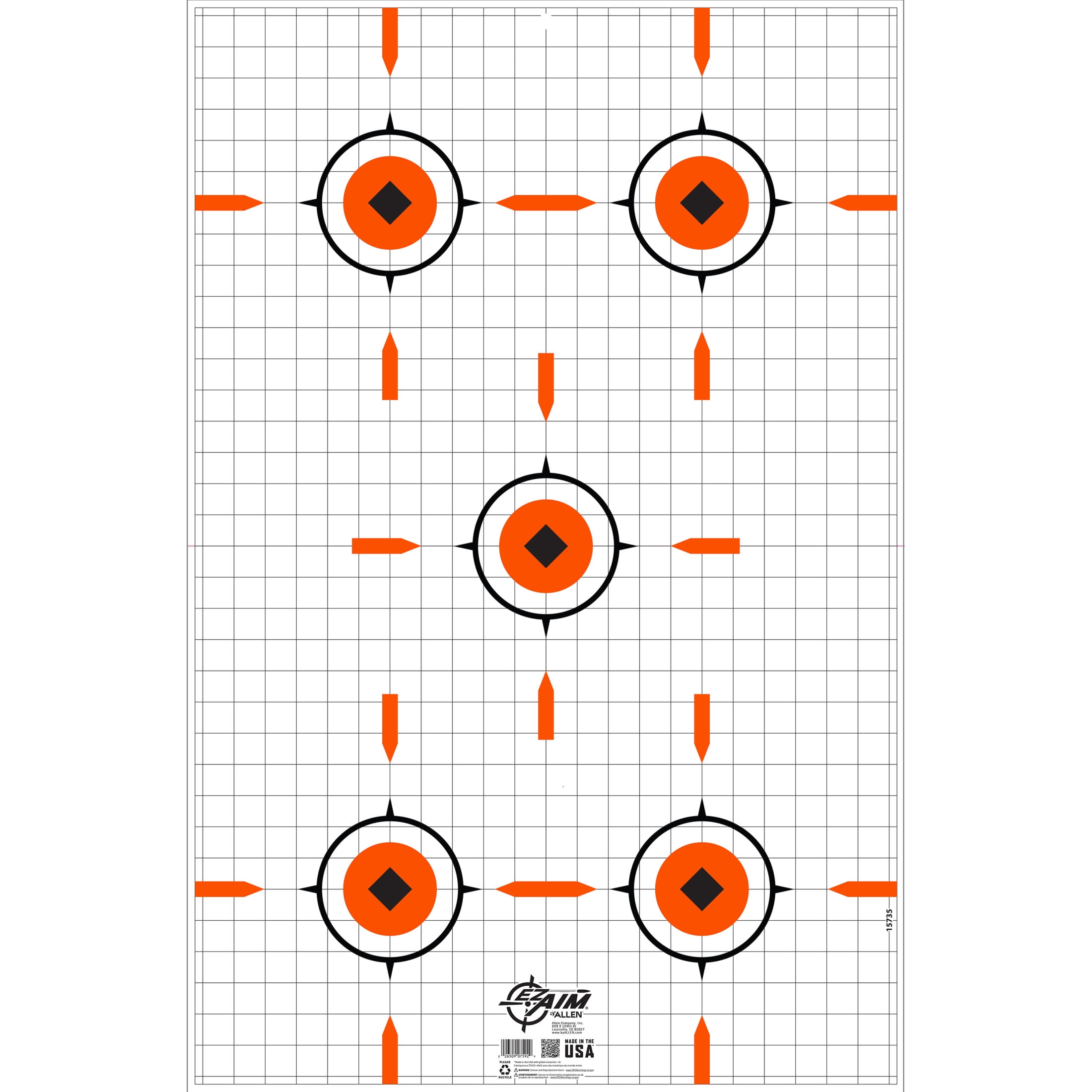 TARGET RISING SUN4.0 Ez Aim Sight Grid Shooting Target & Backer, Corrugated, 1