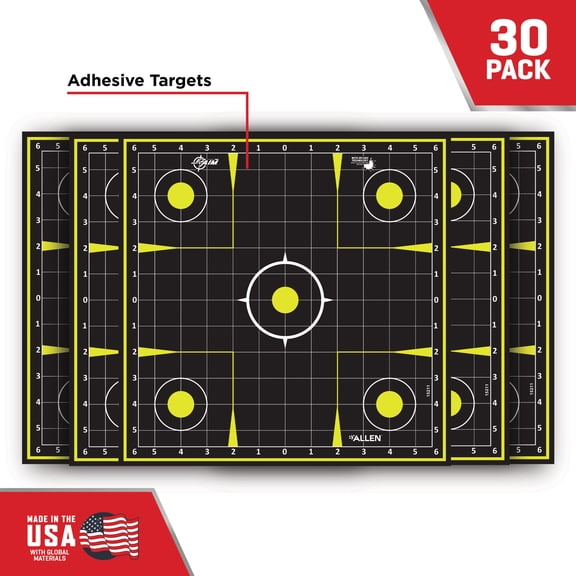 Ez Aim Splash Paper Shooting Targets, Sight-in Grid, 12.5", 30-Pack, Black