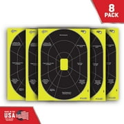 Ez Aim Splash Reactive Paper Shooting Targets, Handgun Trainer, 12"W X 18"H, 8-Pack, Black/Chartreuse