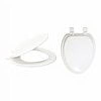 Toilet Seat With Cover, Self-Sustaining Hinge, Elongated, White 65907