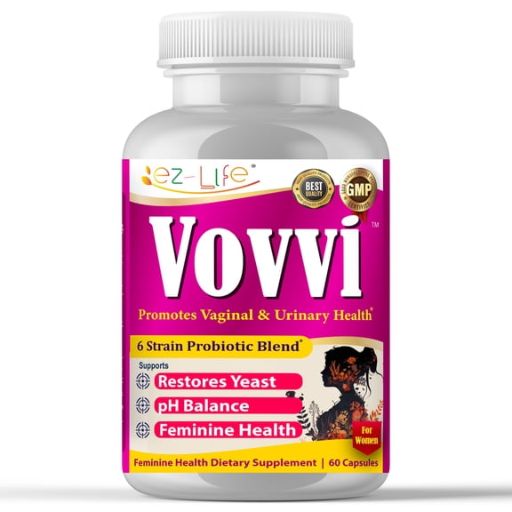Ez-Life Vaginal Probiotics Digestive Enzymes for Women Health, Vegan, Caffeine-Free, 60 Ct