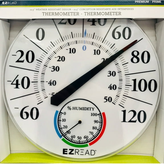 Ez Read 12in Thermometer With Hygrometer