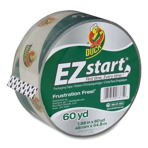 Ez Start Premium Packaging Tape, 3" Core, 1.88" X 60 Yds, Clear | Bundle of 2 Rolls