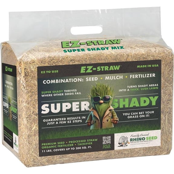 Ez-Straw MLEZSUPERSHADY11 11 lbs Mulch & Fertilizer Super Shady Seed Mix, Bale