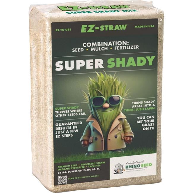 Ez-Straw MLEZSUPERSHADY28 28 lbs Mulch & Fertilizer Super Shady Seed Mix, Bale
