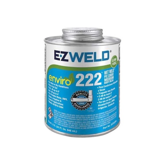 Ez Weld Pipe Cement,32 fl oz,Blue EZ32204N