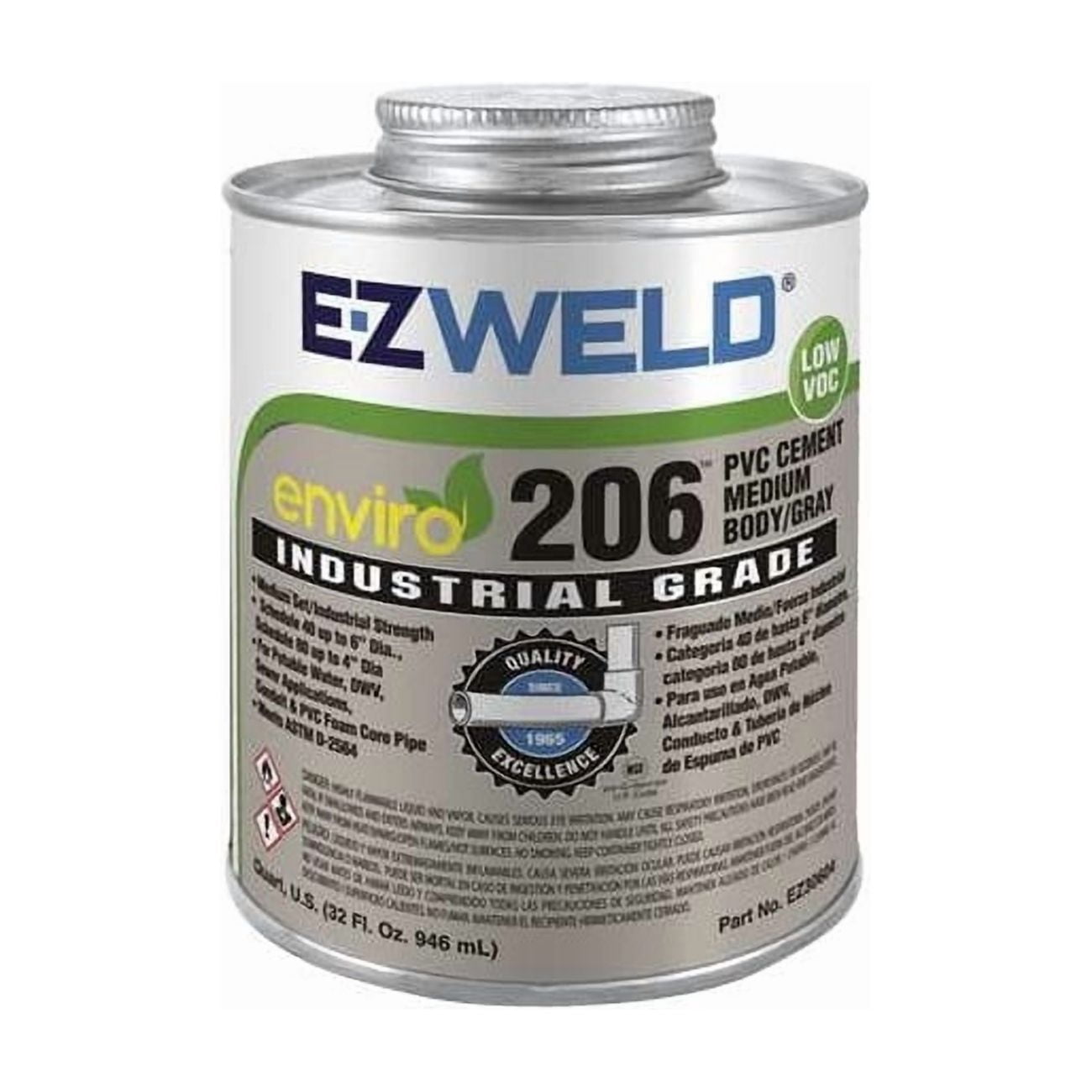 Pipe Cement,32 fl oz,Gray EZ30604N - Walmart.com
