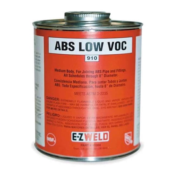 Ez Weld Pipe Cement,8 fl oz,Black 21002