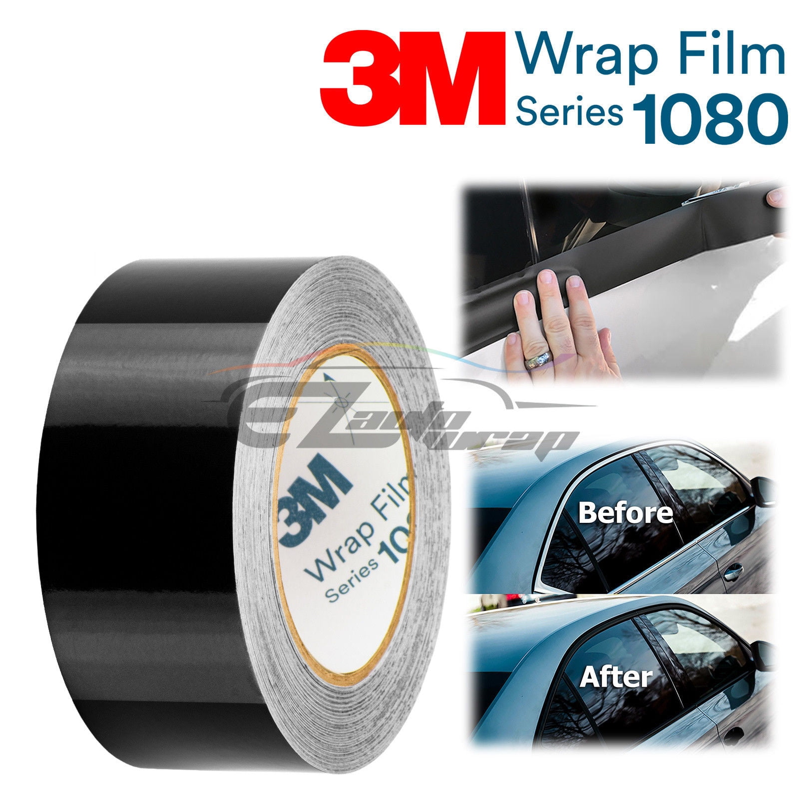 EzAuto Wrap 3M 1080 Glossy Black Vinyl Wrap Kit, 2