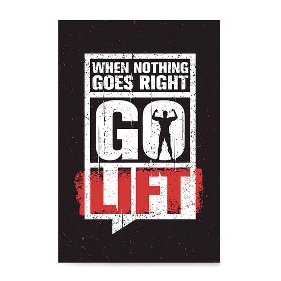 EzPosterPrints - Gym Inspiration Motivation Quotes - Poster Printing - Inspirational Motivational Wall Art Print for Home Office Decor - Go Lift - 12X18 inches