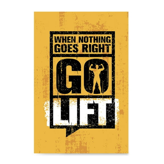 EzPosterPrints - Gym Inspiration Motivation Quotes - Poster Printing - Inspirational Motivational Wall Art Print for Home Office Decor - Go Lift 2 - 12X18 inches