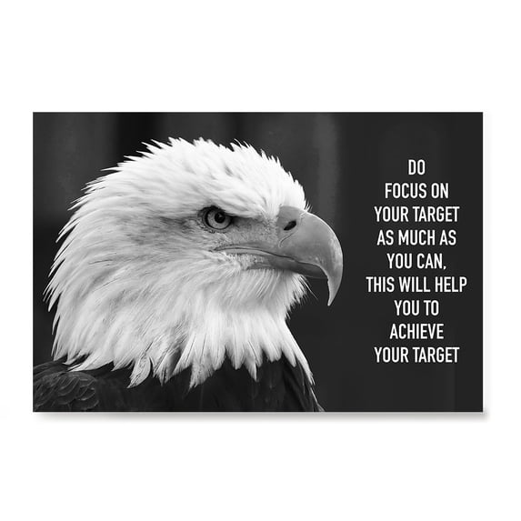 EzPosterPrints - Most Popular Eagle Theme Quote Posters - Power Strength Brave Motivational Quotes Poster Printing - Wall Art Print for Home Office - TARGET - 48X32 inches